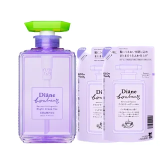 【Moist Diane 黛絲恩】工藝香水 洗髮精500ml x1+補充包400ml x2(玫瑰/茉莉/伯爵茶)