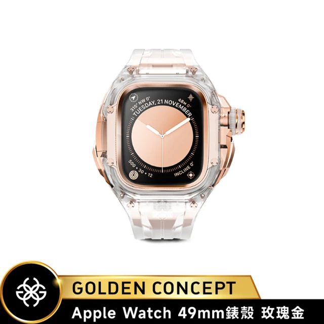 Golden Concept Apple Watch 49mm 保護殼 RSTRIII49 玫瑰金錶殼/半透明橡膠錶帶(尼龍/不鏽鋼材質)