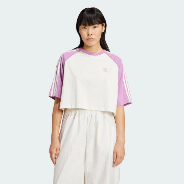 adidas 愛迪達 短袖上衣 女款 運動 三葉草 SST TEE 白粉 IZ2827