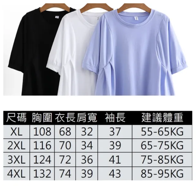 【ASister 小姊姊】momo限定★大尺碼純棉上衣☆Plus+純色T恤/娃娃裝(4款 XL-4XL #Flagship0015)