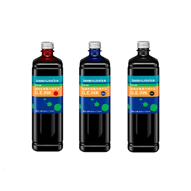 【SIMBALION 雄獅文具】奇異墨水補充油 900cc 6瓶入/組 GER-900(黑/紅/藍)
