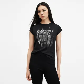 【ALLSAINTS】RIPROAR ANNA 純棉豹紋塗鴉LOGO T恤 W183JB(常規版型)