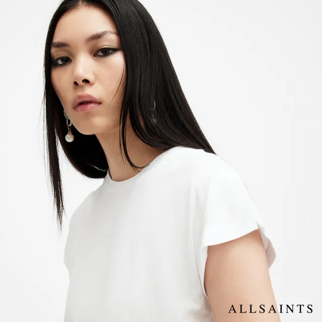 【ALLSAINTS】RUE 純棉開岔短袖T恤-白 W185JB(常規版型)