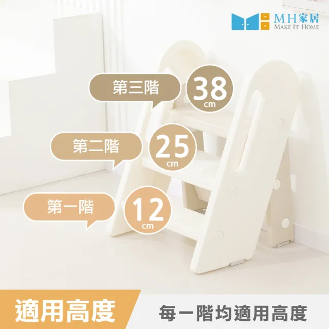 【MH 家居】兒童折疊洗手增高凳(兒童樓梯/階梯凳/洗手梯/墊腳凳/學習梯)