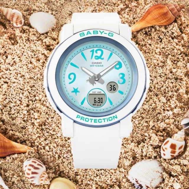 【CASIO 卡西歐】BABY-G 閃耀光彩  海底世界 手錶-藍 41.5mm(BGA-290US-2A)