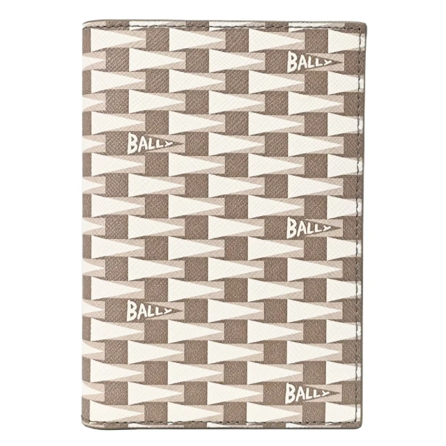 BALLY PNT 品牌幾何三角印花對折信用卡證件護照夾(淺棕)