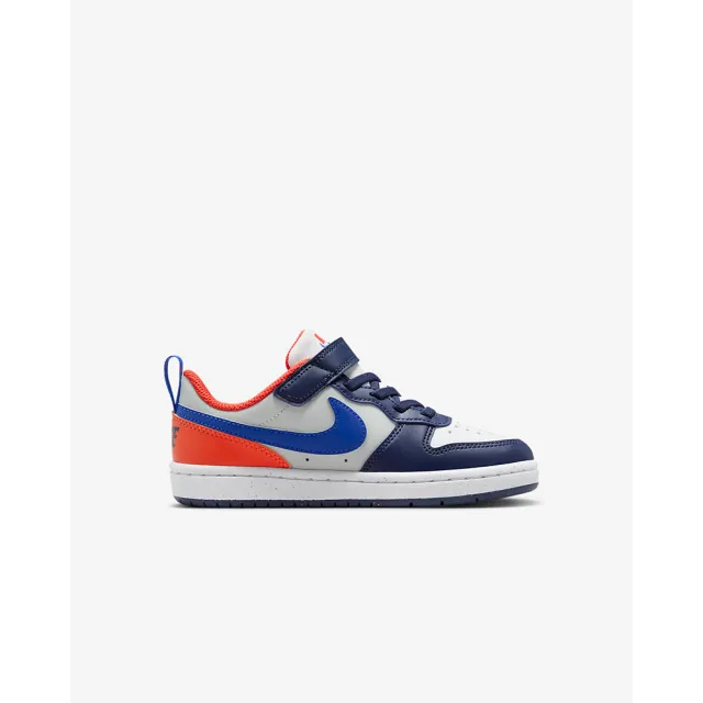 【NIKE 耐吉】運動鞋 休閒鞋 童鞋 小童 中童 COURT BOROUGH LOW RECRAFT PS 藍紅 魔鬼氈(DV5457401)