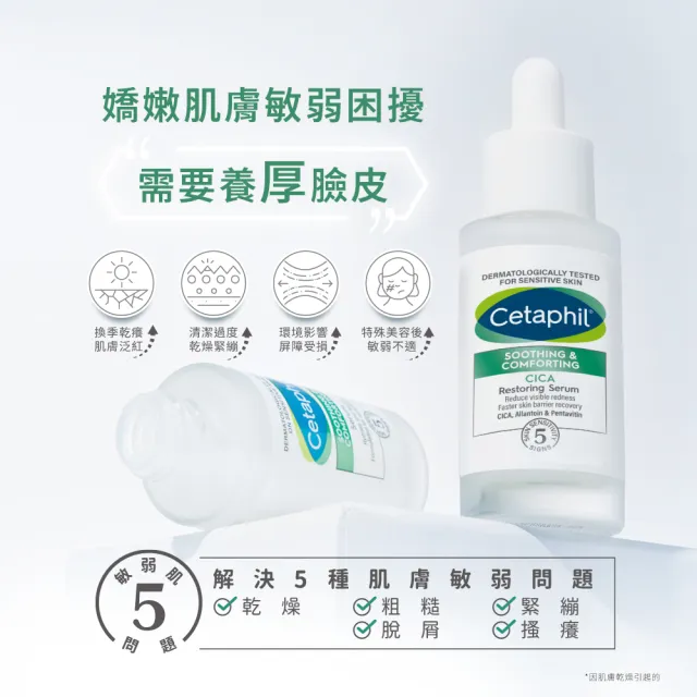 【Cetaphil 舒特膚】官方直營 舒新雪潤B5修護精華 30ml+舒新雪潤B5安心霜 45ml(自修精華)