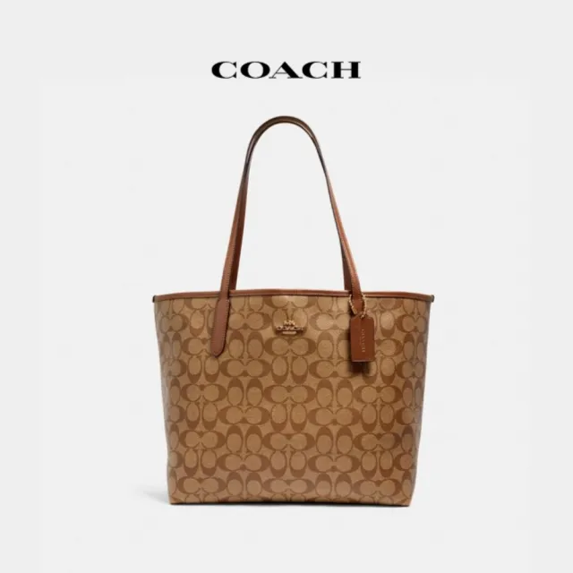 【COACH蔻馳官方直營】CITY小號托特手袋COACH X OBSERVED BY US-IM/粉筆白色 混合色(CU387)