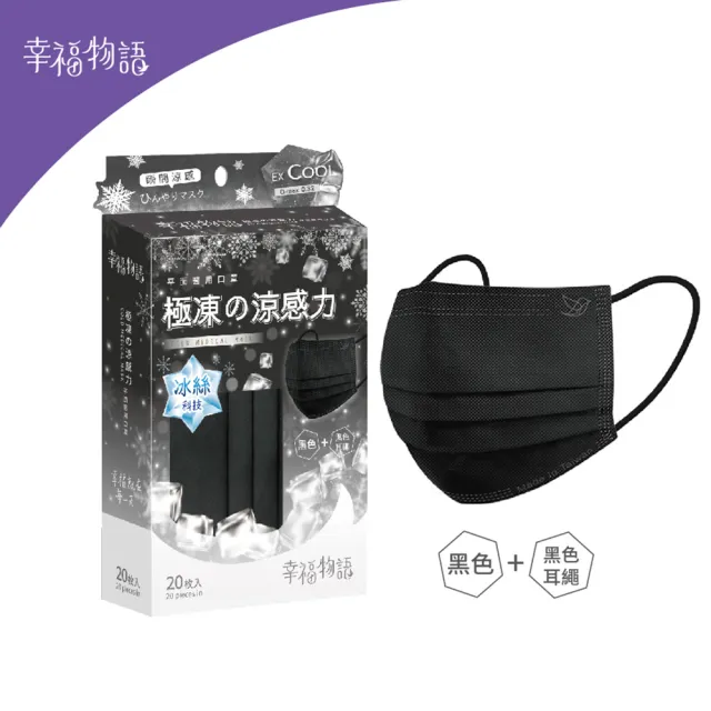 【明基健康生活】幸福物語 極凍舘平面醫療口罩20片x4盒(Q-MAX冷感實測 瞬間涼感)