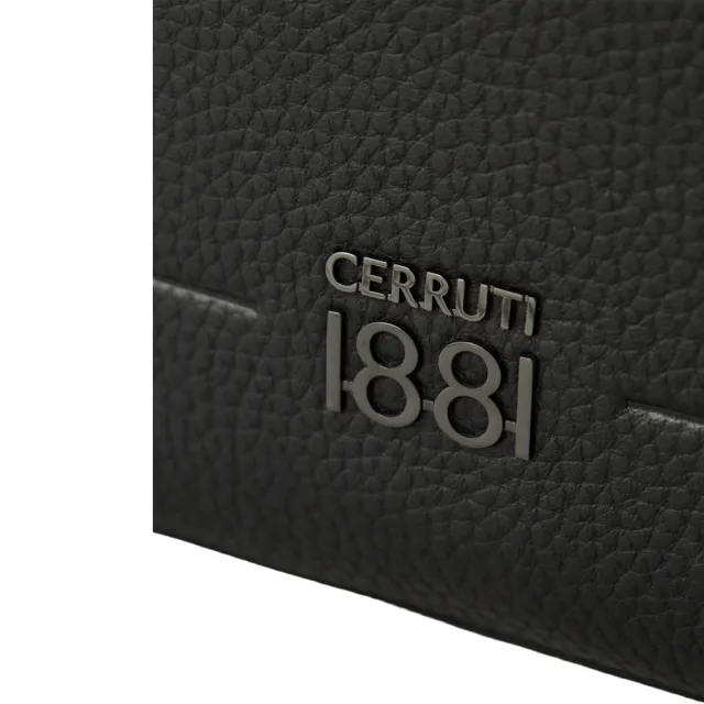 【Cerruti 1881】限量2折 義大利頂級小牛皮肩背包側背包 全新專櫃展示品(黑色 CEBO06825M)