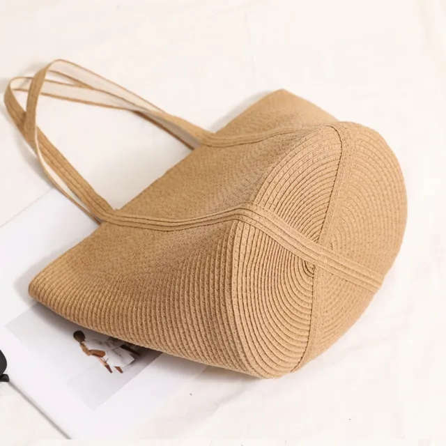 【巴黎精品】現貨+預購 草編包手提包渡假風單肩側背包大容量流蘇編織包(純色手提女包包a1hb77)