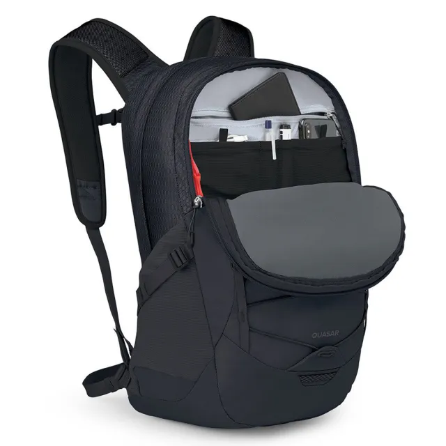 【Osprey】雙11 Quasar 26 通勤電腦背包 黑色(休閒後背包 電腦背包 筆電背包)