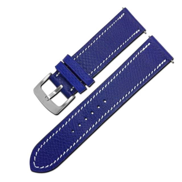 Watchband 16.20mm / HERMES 愛馬仕-法國進口柔軟簡約質感車線高級替用真皮錶帶(藍紫色)