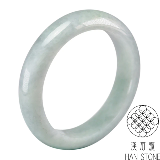 漢石齋 天然翡翠A貨 手鐲玉鐲 飄花種 福 利 品(手圍16.8/版寬13mm)