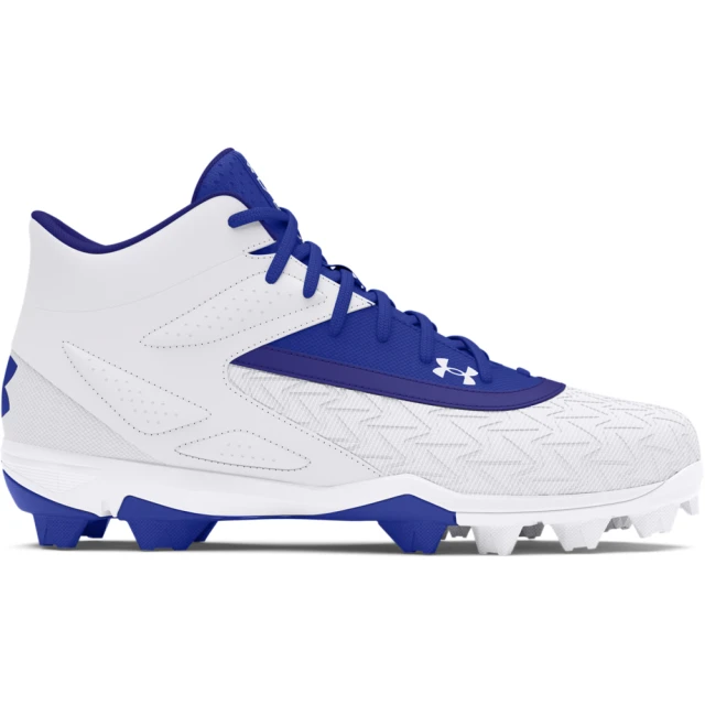 UNDER ARMOUR UA 男 Leadoff Mid 3.0 棒壘鞋_3027446-400(藍白色)