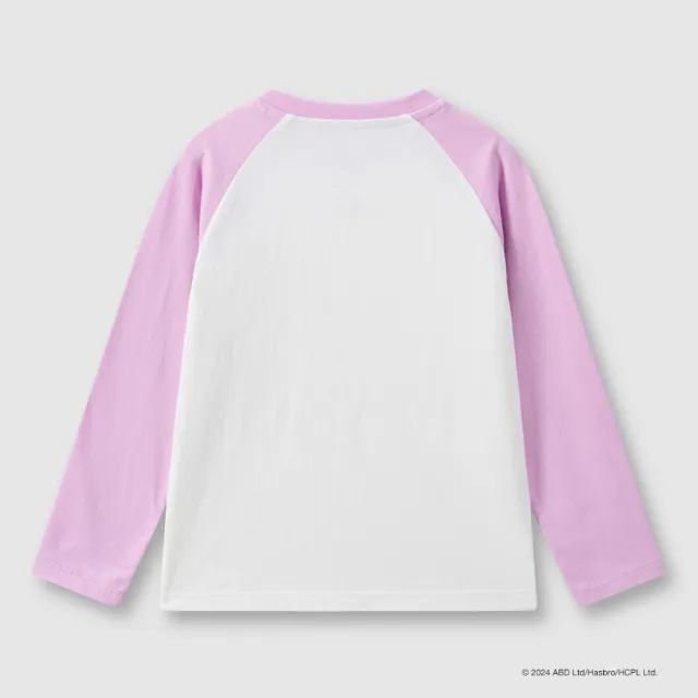 【GAP】兒童裝 Gap x 佩佩豬聯名 Logo純棉印花圓領長袖T恤-白色(641303)