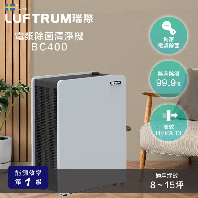 【LUFTRUM 瑞際】電漿除菌清淨機BC400(BC400)