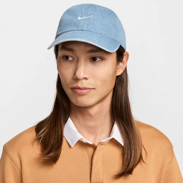 【NIKE 耐吉】帽子 棒球帽 運動帽 遮陽帽 U NK CLUB CAP U CB DENIM 24 L 藍 HF0383-429(3522)