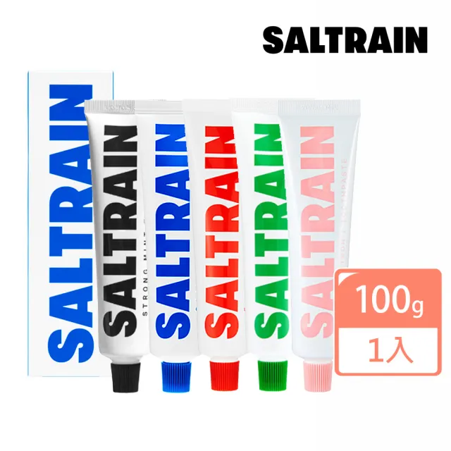 【SALTRAIN】灰鹽牙膏 100g 多款可選(經典薄荷/低氟淨護/積雪草修護/清恬香檸/強效薄荷 專櫃公司貨)