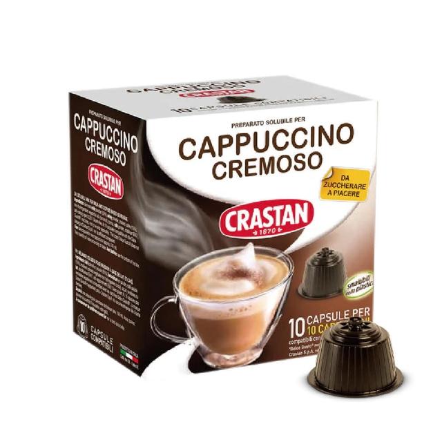 【CRASTAN 可洛詩丹】濃醇卡布奇諾咖啡膠囊 14gX10顆入-Dolce Gusto咖啡機  