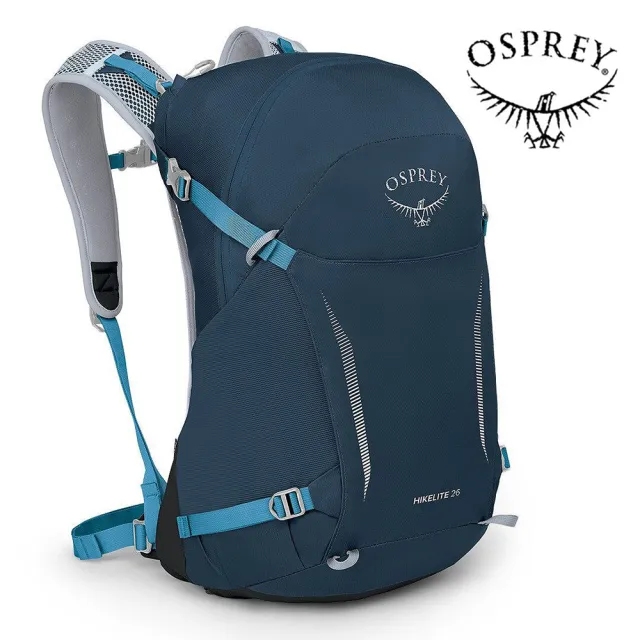 【Osprey】Hikelite 26 輕量網架背包 特拉斯藍(健行背包 運動後背包 多功能背包)