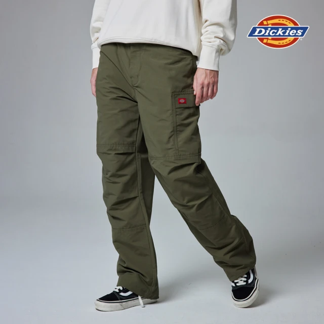 Dickies 男款軍綠色可調節抽繩褲口多口袋雙膝設計長褲｜DK0A87EJMGR