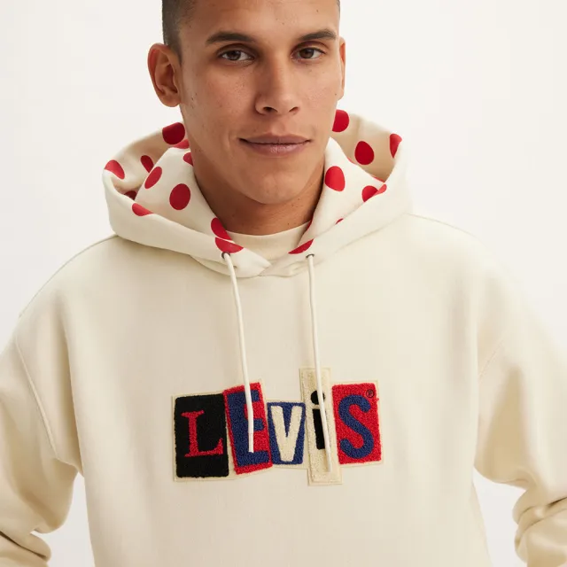 【LEVIS 官方旗艦】Skateboarding™滑板系列 男款寬鬆版厚磅口袋帽T / 拼接布章Logo 人氣新品 A1008-0014