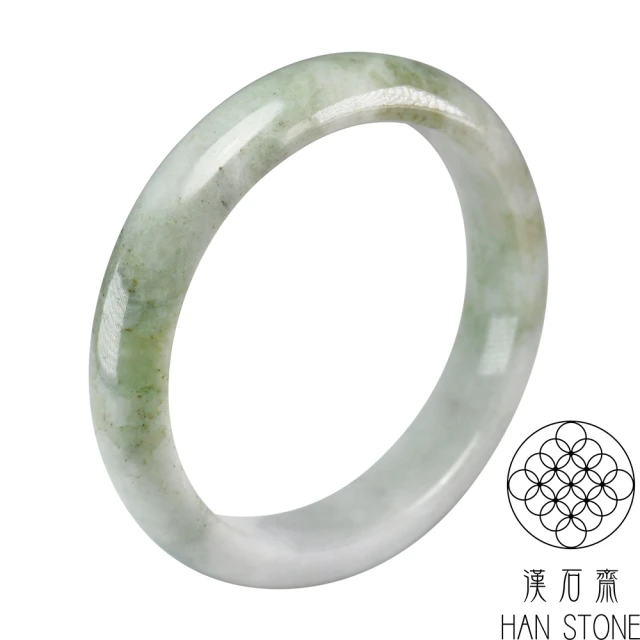 漢石齋 天然翡翠A貨 手鐲玉鐲 飄花種 福 利 品(手圍18.7/版寬14mm)