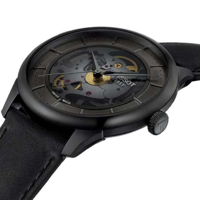 【TISSOT 天梭】杜魯爾 鏤空機械腕錶  手錶 情人節 禮物(T1398363644100/39mm)