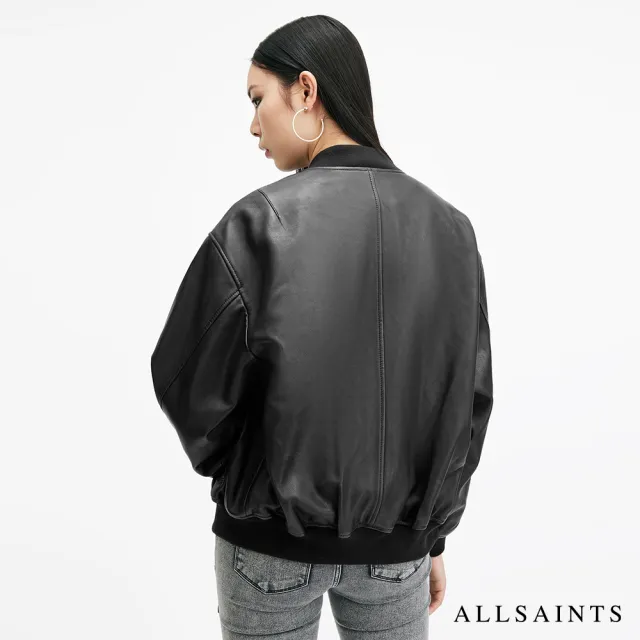 【ALLSAINTS】BELLE 寬鬆羊皮飛行員皮衣外套 W008LB(寬鬆版型)