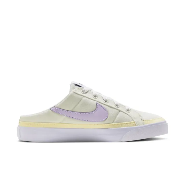 【NIKE 耐吉】運動鞋 休閒鞋 穆勒鞋 懶人鞋 女鞋 WMNS NIKE COURT LEGACY MULE 米黃 紫(HJ3494151)