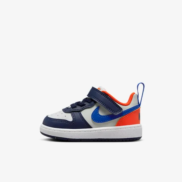 【NIKE 耐吉】運動鞋 休閒鞋 童鞋 幼童 嬰幼 小童 COURT BOROUGH LOW RECRAFT TD 藍白橘(DV5458401)