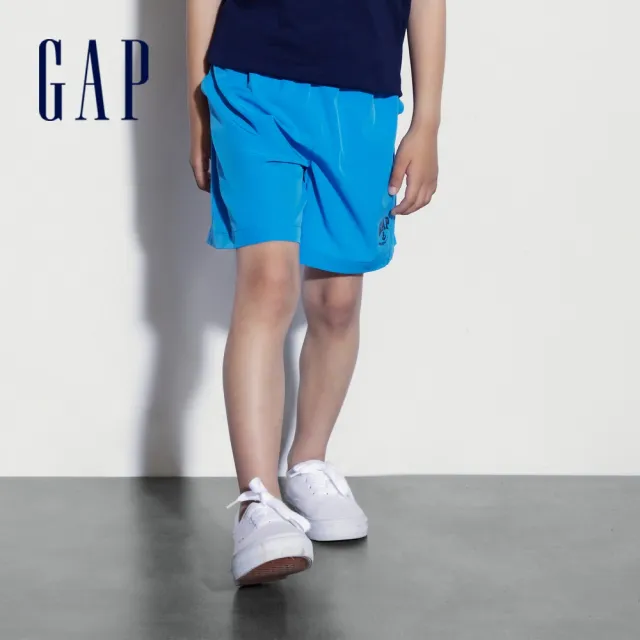 【GAP】兒童裝 Logo/小熊刺繡鬆緊短褲-多款任選(466648&466758)
