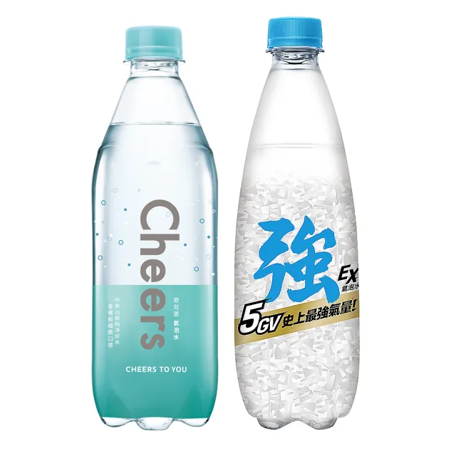 【泰山】Cheers氣泡水+泰山強氣泡水500mlx24入各1箱(共48入;官方直營)