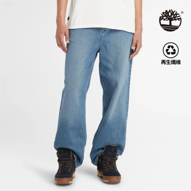 Timberland 官方旗艦 男款靛藍色天絲™牛仔寬褲(A5TNFA11)