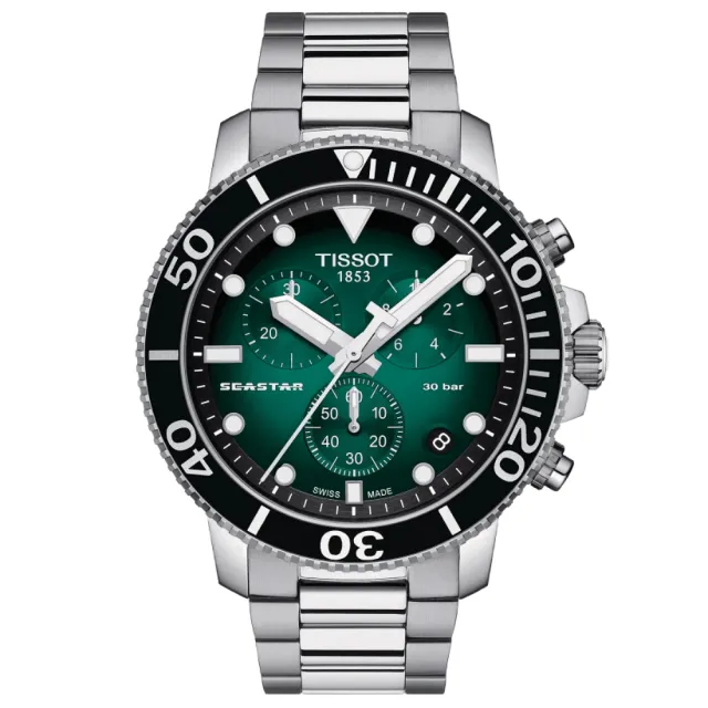 【TISSOT 天梭 官方授權】SEASTAR1000海星系列 潛水計時腕錶 禮物推薦 送禮首選(T1204171109101)