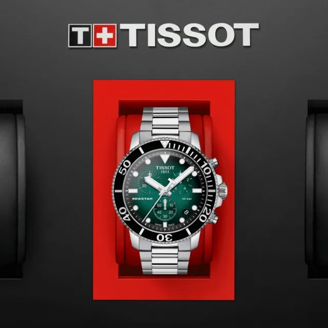 【TISSOT 天梭 官方授權】SEASTAR1000海星系列 潛水計時腕錶 禮物推薦 送禮首選(T1204171109101)