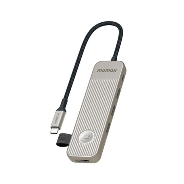 【Momax】ONELINK USB-C 6合1 多功能轉接器 HDMI-4K(鈦金色)