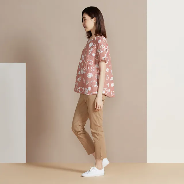 【YVONNE 以旺傢飾】出清品 立體彈性長褲-蜜茶棕