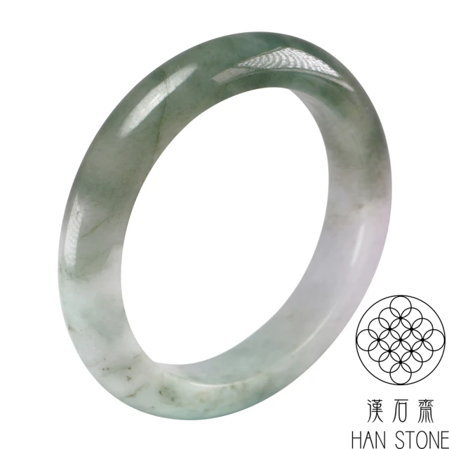 漢石齋 天然翡翠A貨 手鐲玉鐲 飄花種 福 利 品(手圍18/版寬12.6mm)