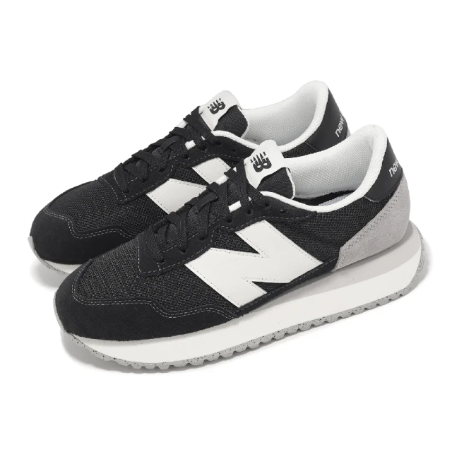 NEW BALANCE 休閒鞋 237 男鞋 女鞋 黑 白 灰 麂皮 緩衝 復古 情侶鞋 NB(MS237LBK-D)