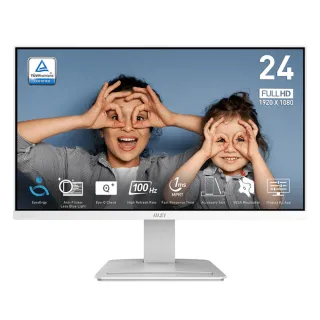 【MSI 微星】PRO MP2412W 23.8型 VA 100Hz 16:9 顯示器(DP/HDMI/1ms MPRT)