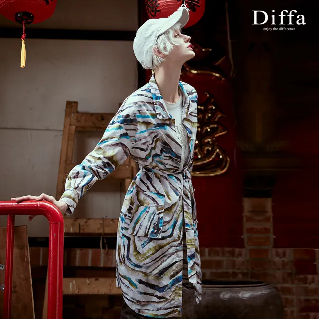 【Diffa】歐風暈染條連身洋裝-女