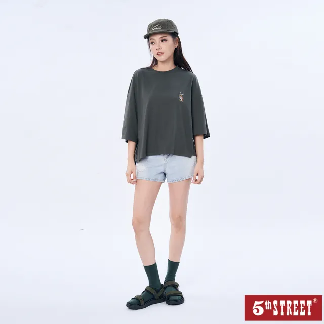 【5th STREET】雙11 女裝復古美式短褲-漂淺藍
