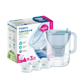 【BRITA】官方直營 eco Style永續版純淨濾水壺+2入MXPRO全效型濾芯(共1壺3芯)