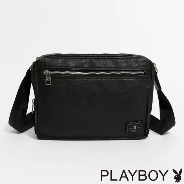 PLAYBOY 斜背包雙層式 Matte Black系列(黑色)