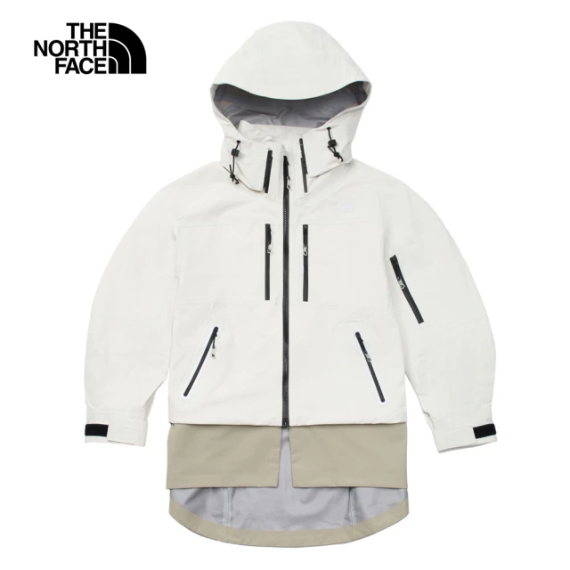 The North Face 北面UE女款米白色防水透氣可拆卸連帽衝鋒衣｜8A8SQLI