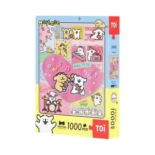 【TOi 圖益】小狗音樂會 線條小狗系列 拼圖1000片-(成人治癒玩具DIY生日插畫桌遊動漫IP)