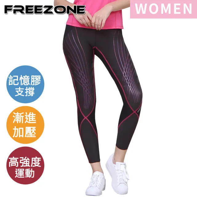 【FREEZONE】現貨 強力包覆緊身壓縮長褲 女款-FZ1000II型(機能壓力/慢跑登山運動/健身/台灣製/日本布)